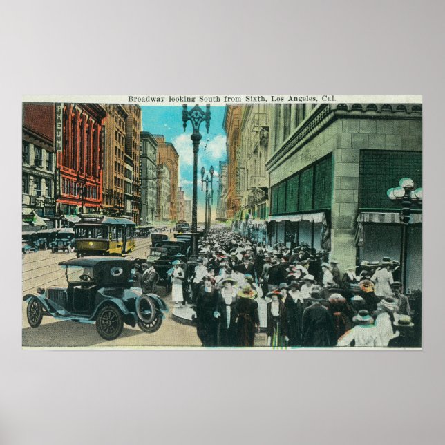 Poster Vue sud de Broadway depuis la 6ème rue (Devant)