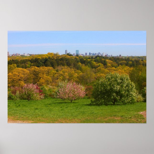 Poster Vue sur Boston de Peter's Hill, Arnold Arboretum (Devant)