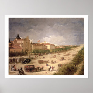 Poster Vue sur la Calle de Alcala, Madrid (huile sur toil
