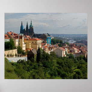 Poster Vue sur la cathédrale Saint-Vitus, Prague, Tchèque
