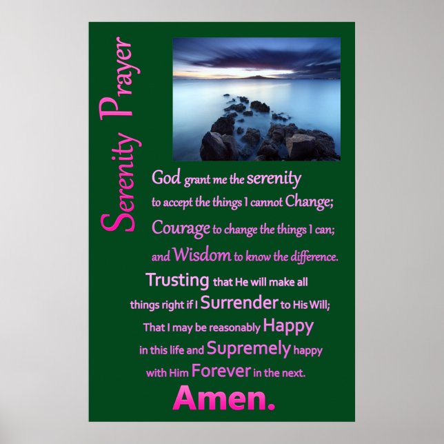 Poster Vue Sur La Mer Prière De Sérénité (Devant)