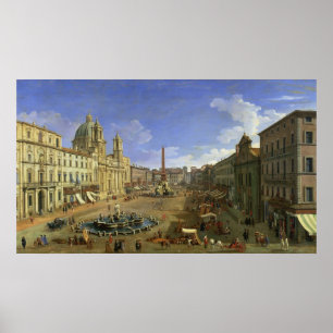 Poster Vue sur la Piazza Navona, Rome