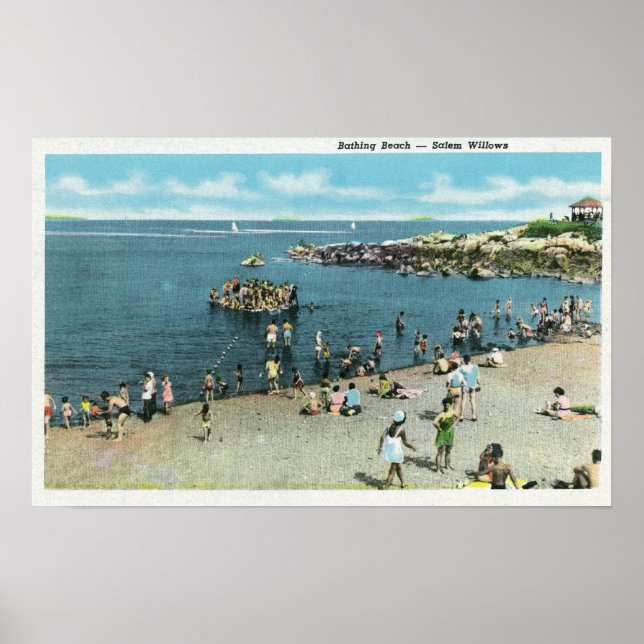 Poster Vue sur la plage de Salem Willows (Devant)