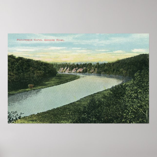 Poster Vue sur la rivière Genesee (Devant)