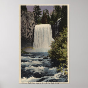 Poster Vue sur la rivière San Joaquin et les chutes Rainb