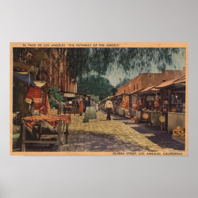 Poster Vue sur la rue Olvera. (El Paso de Los Angeles) (Devant)