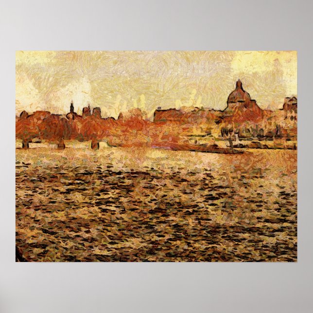 Poster Vue sur la Seine (Devant)