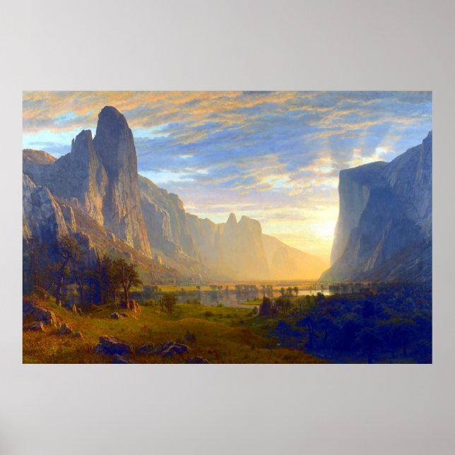 Poster Vue sur la vallée de Yosemite Albert Bierstadt 186 (Devant)