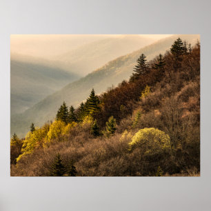 Poster Vue sur la vallée d'Oconaluftee   Caroline du Nord