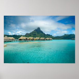 Poster Vue sur l'affiche de l'île de Bora Bora