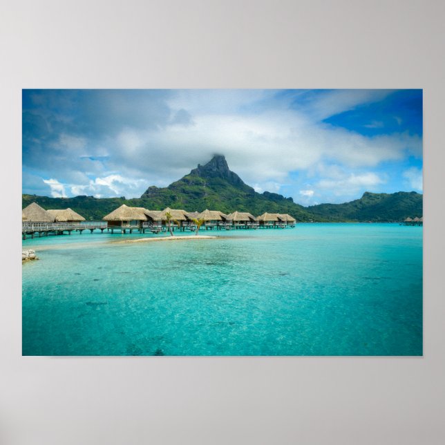 Poster Vue sur l'affiche de l'île de Bora Bora (Devant)