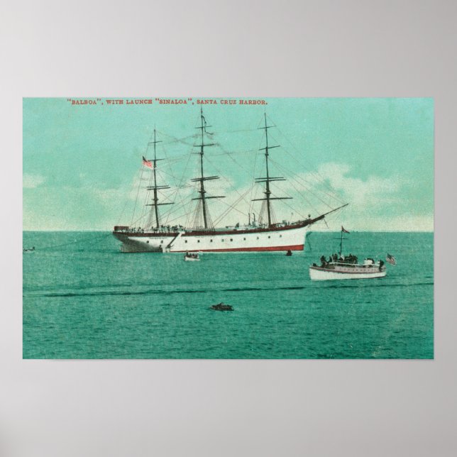 Poster Vue sur le Balboa et le Sinaloa entrant (Devant)