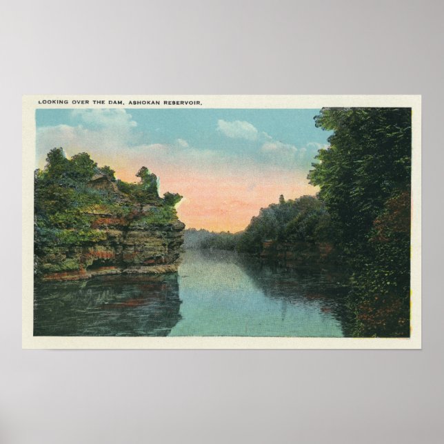 Poster Vue sur le barrage du réservoir Ashokan (Devant)