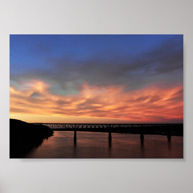 Poster Vue sur le coucher de soleil avec The Walkway sur  (Devant)