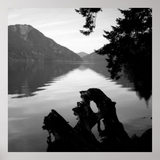Poster vue sur le lac bw 1