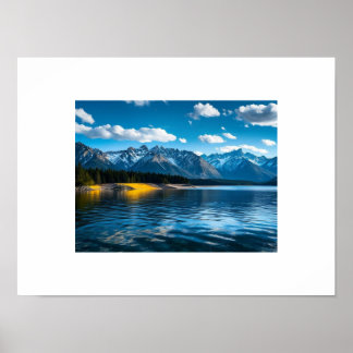 Poster vue sur le lac de montagne