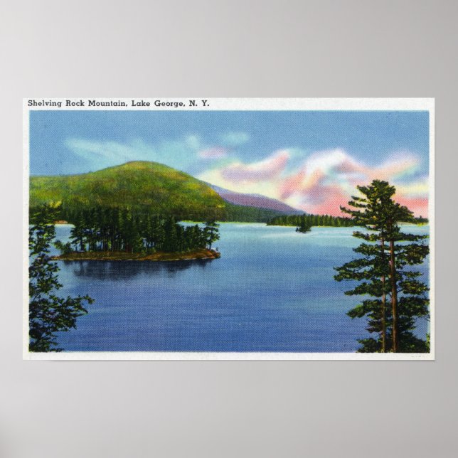 Poster Vue sur le lac de Shelton Rock Mountain (Devant)