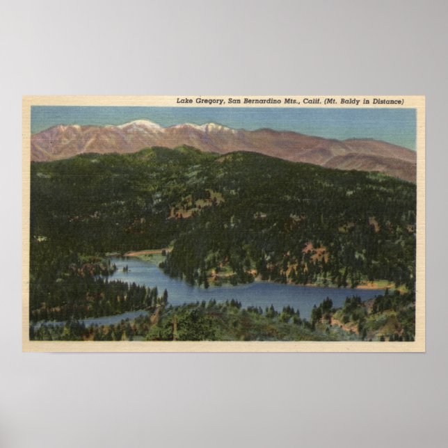 Poster Vue sur le lac Gregory et San Bernardino (Devant)