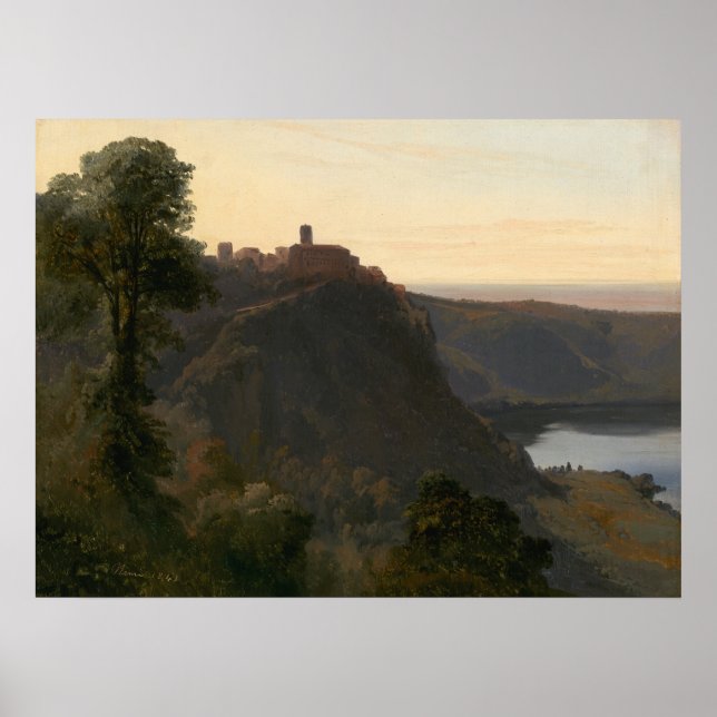 Poster Vue sur le lac Nemi - Jules Coignet Fine Art (Devant)