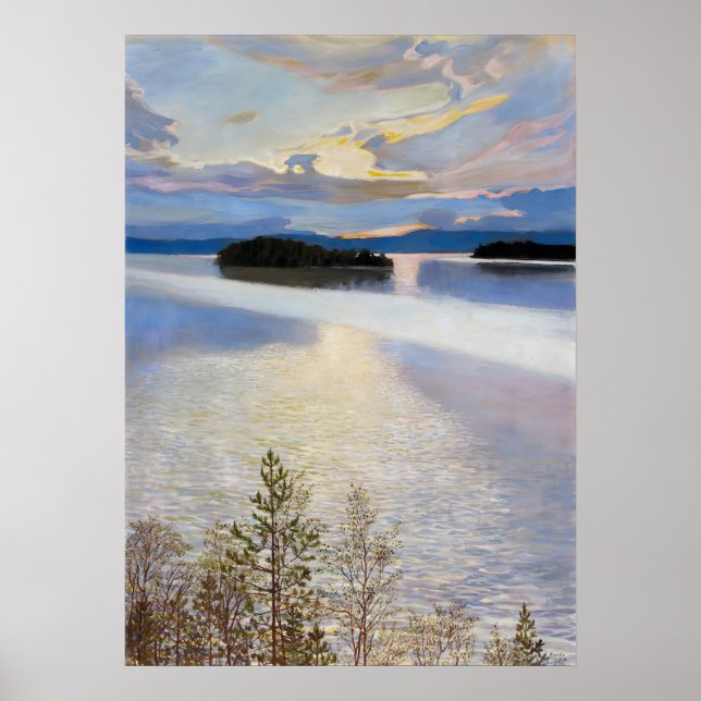 Poster Vue sur le lac par Akseli Gallen-Kallela (Devant)