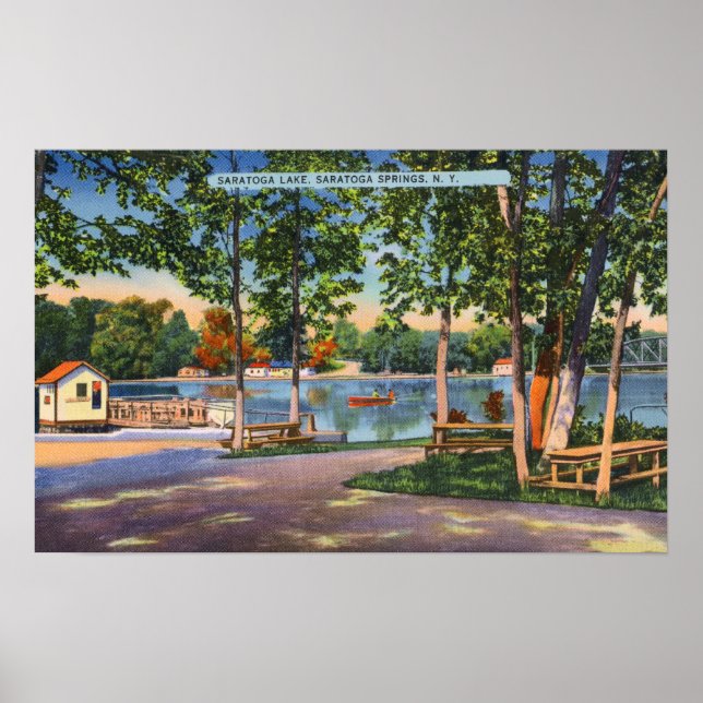 Poster Vue sur le lac Saratoga (Devant)