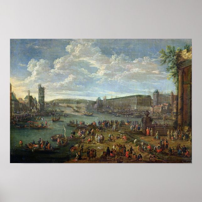 Poster Vue sur le Louvre et la Tour de Nesles (Devant)
