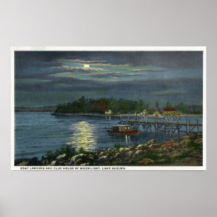 Poster Vue sur le Lune du lac, de l'atterrissage en batea