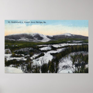 Poster Vue sur le mont Saddleback en hiver