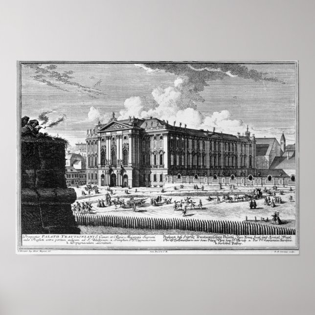 Poster Vue sur le Palais Trautson construit pour le comte (Devant)