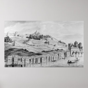 Poster Vue sur le port de la ville de Lyon