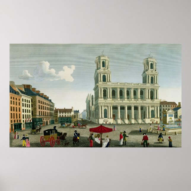 Poster Vue sur l'église Saint-Sulpice (Devant)