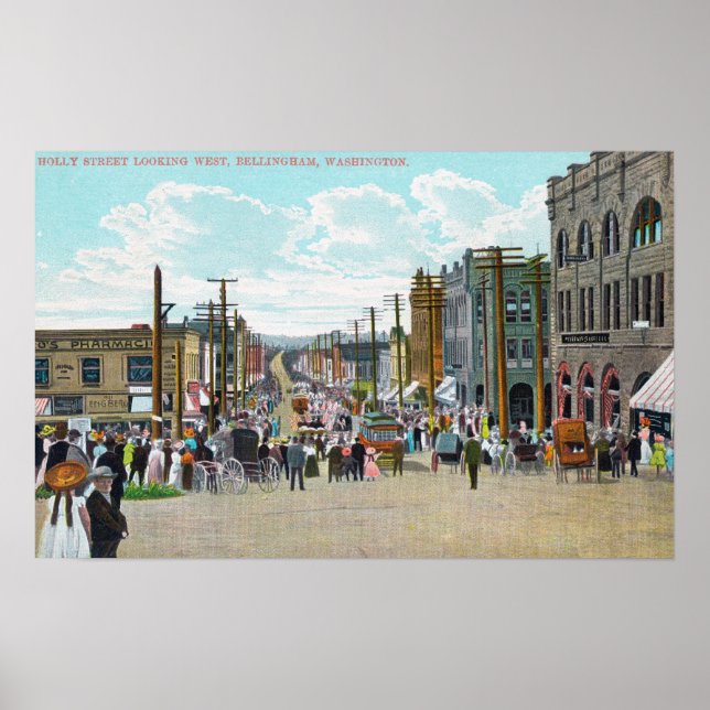 Poster Vue sur l'Ouest depuis Holly Street (Devant)