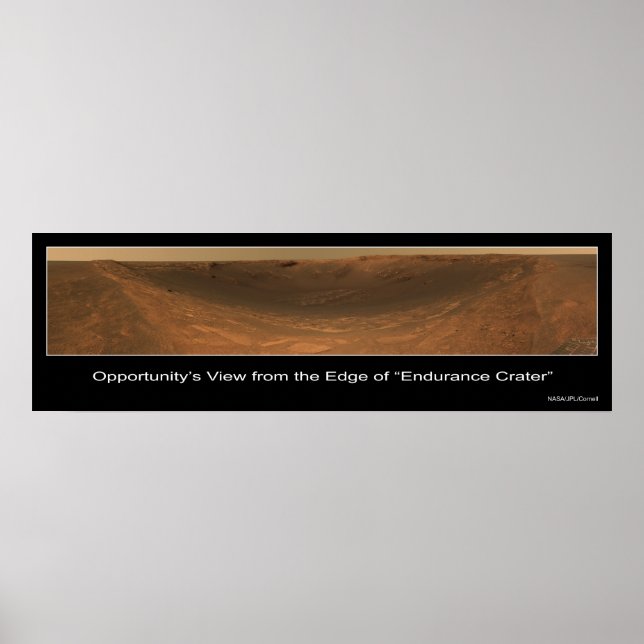 Poster Vue sur Mars au bord de l'endurance cratère (Devant)