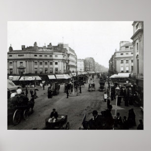 Poster Vue sur Oxford Street, Londres, vers 1890