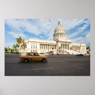Poster Vue sur un bâtiment du Capitole à La Havane, Cuba