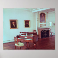 Vue sur une chambre avec piano à queue