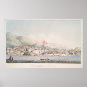 Poster Vue vintage de Christiansted St Croix (1839)