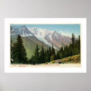 Poster Vue vintage du Mont Blanc depuis la Flégère