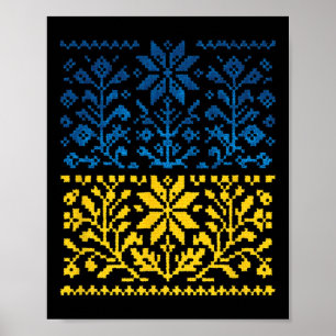 Poster Vyshyvanka de tournesol ukrainien
