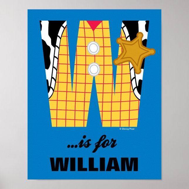 Poster W est pour Woody | Ajouter Votre Nom (Devant)