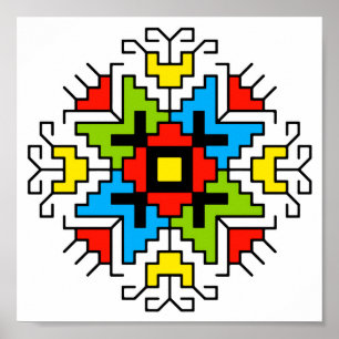 Poster WA0011 Mur Art motif bulgare shevitsa rouge