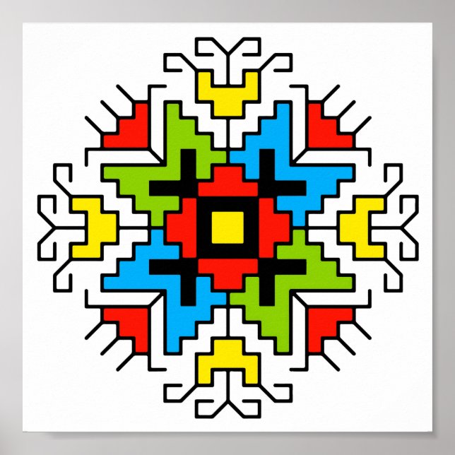 Poster WA0011 Mur Art motif bulgare shevitsa rouge (Devant)