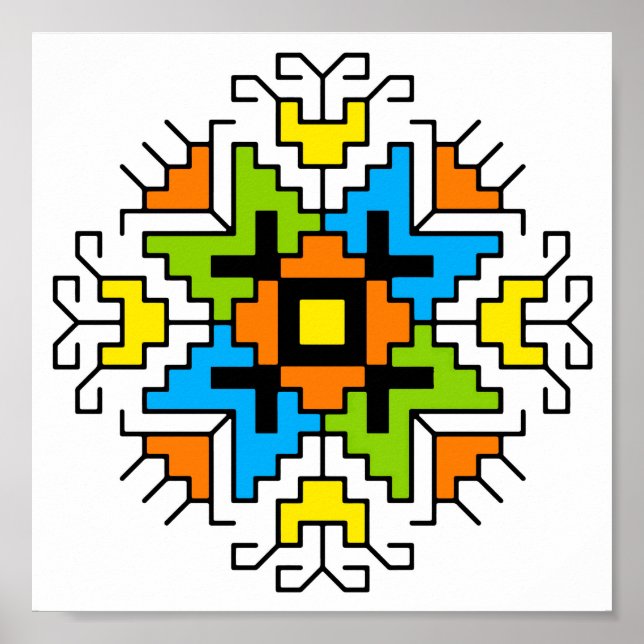 Poster WA0012 Mur Art motif bulgare shevitsa orange (Devant)