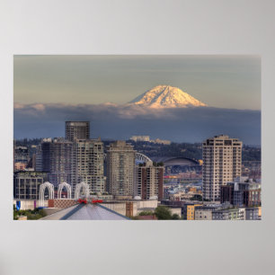 Poster WA, Seattle, Mount Rainier de Kerry Park