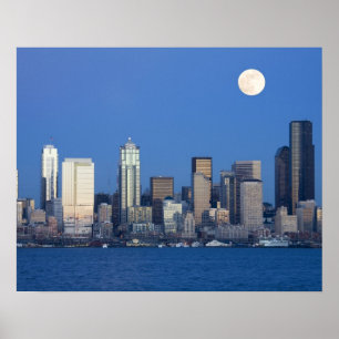 Poster WA, Seattle, Seattle et Elliott Bay 2
