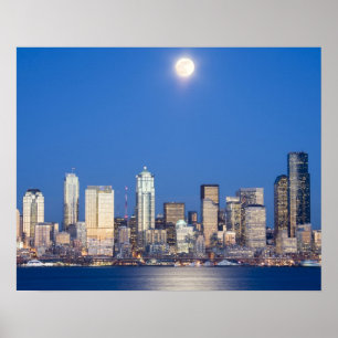 Poster WA, Seattle, Seattle et Elliott Bay 3