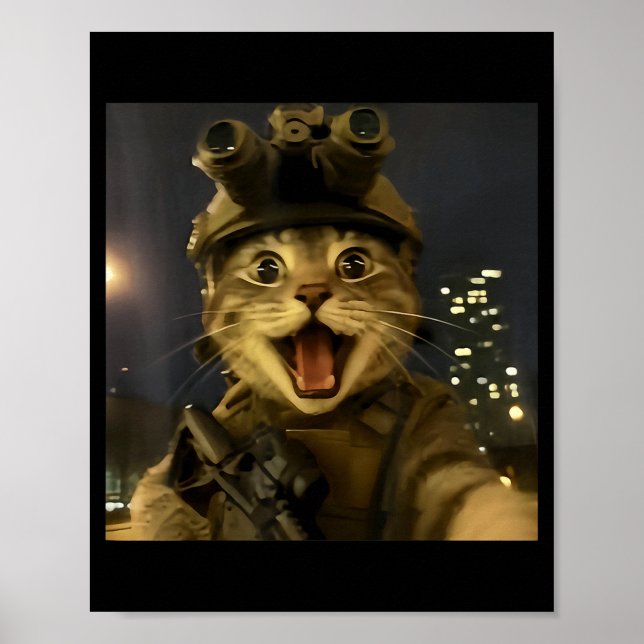 Poster Waactical Cat Meme  (Devant)