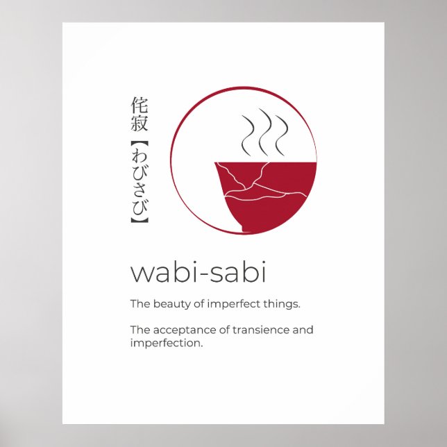 Poster Wabi-Sabi Motivation Japonaise Dire Mot Art (Devant)