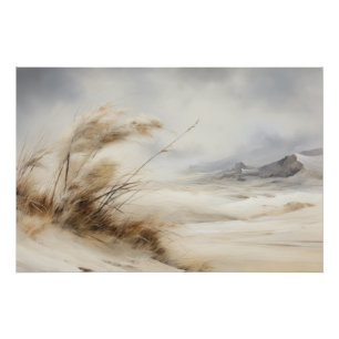 Poster Wabisabi esthétique Windswept Beach Paysage