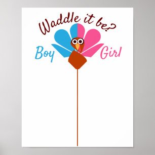 Poster Waddle It Be Gender Reveal Vote